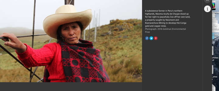 Peru’s second female Goldman prize winner Maxima Acuña